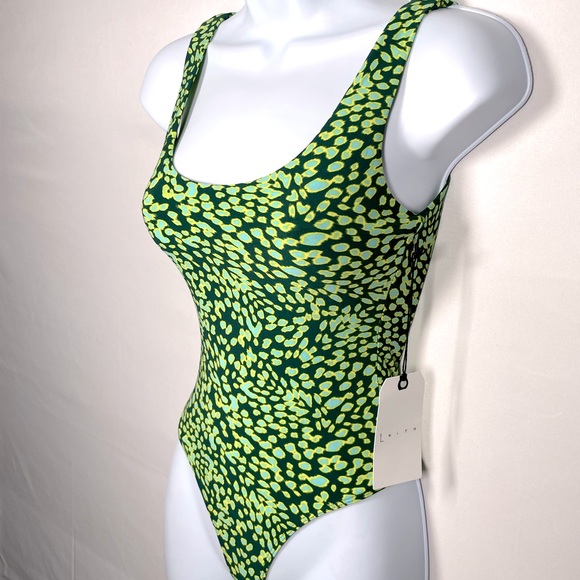 Leith BodySuit AnimalPrint Green Blue Yellow Statement Multiple Sizes Available - Picture 4 of 5